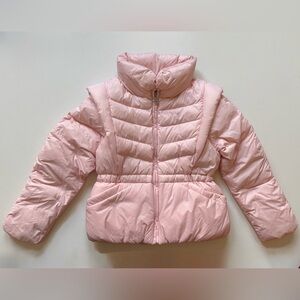 Polo Ralph Lauren Girls Pink Ruffled Adjustable Puffer Jacket & Vest - Size 6
